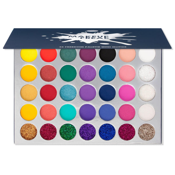 Makeup Freak FREEDOM 35 Color Pigmented Eyeshadow Palette With Glitter Summer