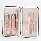 18/16/12/10/7pc Stainless Steel Pedicure Professional Nail Clipper Set Portable Hook Tweezer Manicure Nail Cutter Tool Set